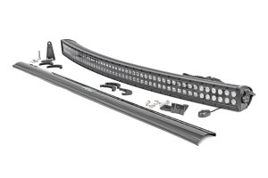 LED Light Bar - Rough Country - 50 Inch Black Series, Curved, Dual Row - Black